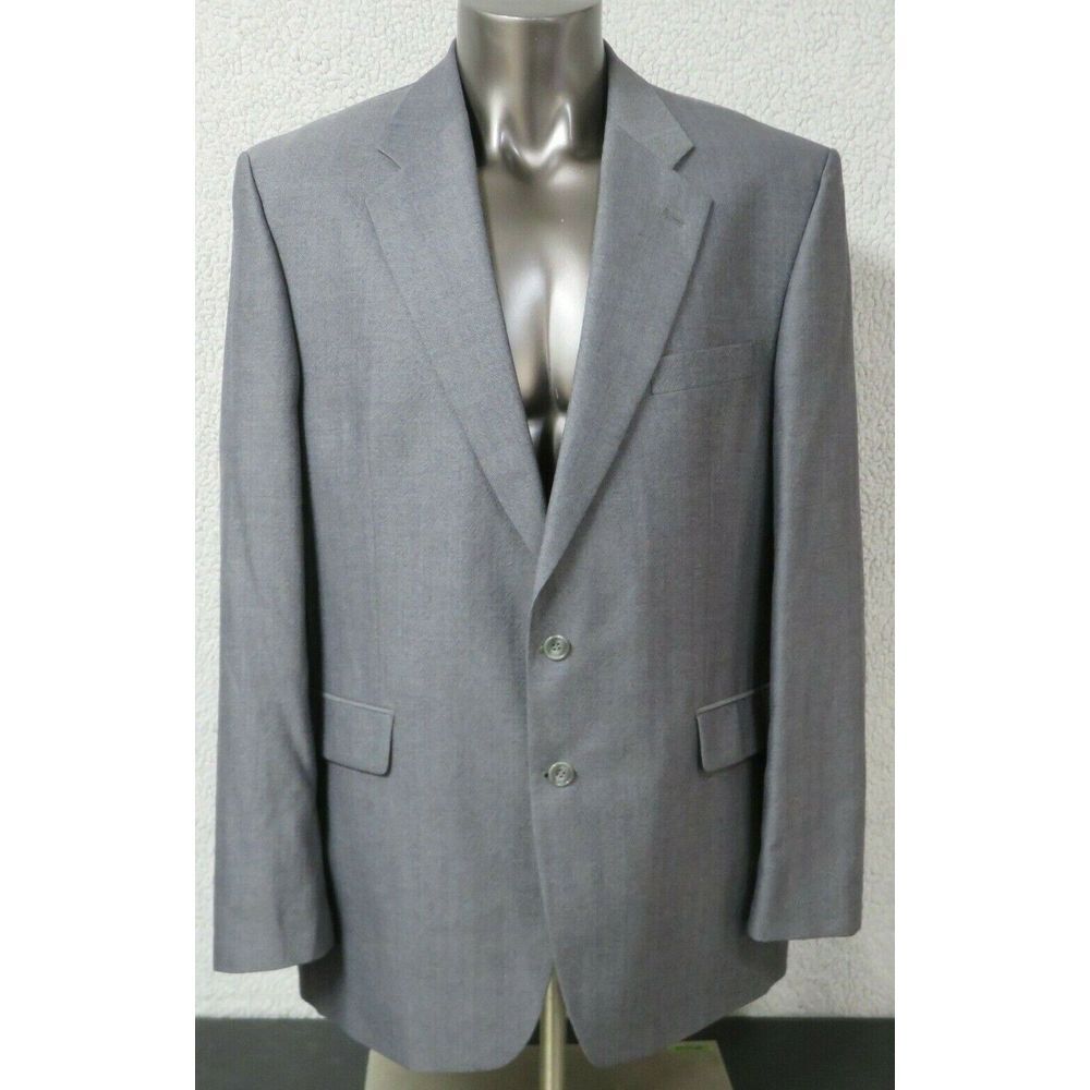 Mens Alexandre London Gray 2 Button Wool Sport Coat Jacket Size 46L Chambray‎